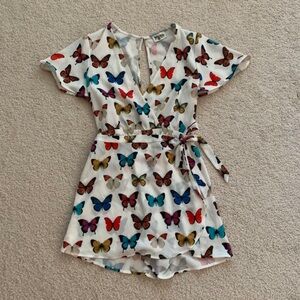 SMYM butterfly wrap romper
